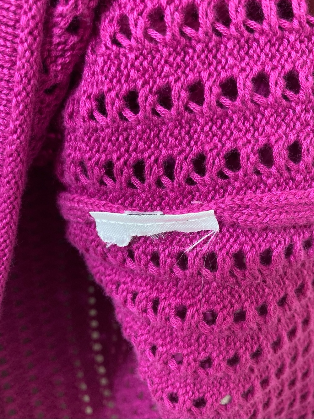 DKNY Women's Pink Open Knit Crochet Sleeveless Sweater Top XL Retro Y2K Pop Punk - Picture 4 of 4
